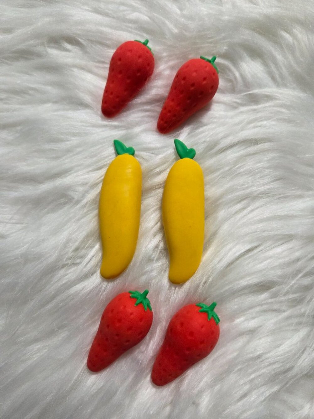 Set of 6 Fruit Shaped Erasers